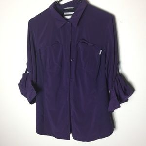 Columbia Purple Rollup Sleeve Button Down